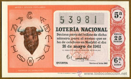 Loter&iacute;a Nacional: DECIMO LOTERIA NACIONAL - 1961