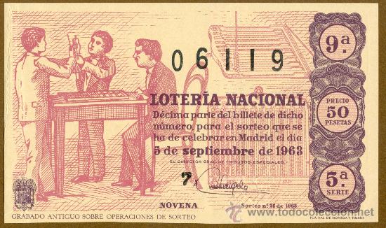 Loter&iacute;a Nacional: DECIMO LOTERIA NACIONAL - 1963