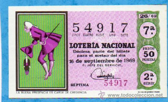 Nationale spanische Lotterie: LOTERIA NACIONAL SORTEO 26 DE 1969