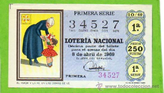 Nationale spanische Lotterie: LOTERIA NACIONAL SORTEO 10 DE 1969
