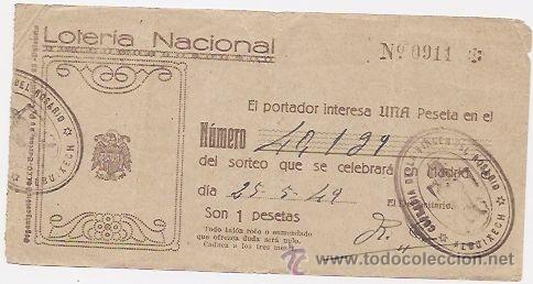 Loter&iacute;a nacional: Cofrad&iacute;a de Albuixech (Valencia): participaci&oacute;n de loter&iacute;a de 1949