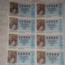 Lotería Nacional: PLANCHA DE 10 CUPONES DE LA LOTERIA NACIONAL 22-DICIEMBRE- 1989