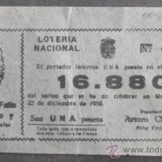 Lotería Nacional: (6648)PARTICIPACION DE LOTERIA,FALLA RELOJ VIEJO,1 PTA,VALENCIA 1950,CONSERVACION: