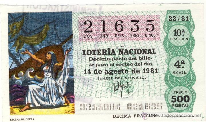 Nationale spanische Lotterie: LOTER&Iacute;A NACIONAL.- SORTEO 32 DE 1981.-