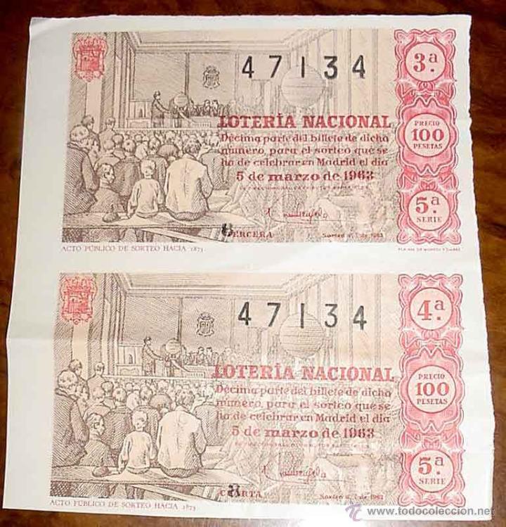 Lotteria Nationale Spagnola: 2 ANTIGUOS DECIMOS DE LA LOTERIA NACIONAL SORTEO DE 5 DE MARZO DE 1963 -  DE CONSERVACION