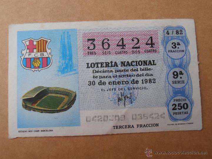 Loter&iacute;a nacional: Decimo de loteria del a&ntilde;o 1.982 nuevo