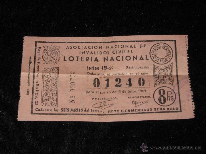 Loter&iacute;a Nacional: PARTICIPACION DE LOTERIA - ASOCIACION NACIONAL INVALIDOS CIVILES - SEVILLA - REV PUBL. CORTE INGLES