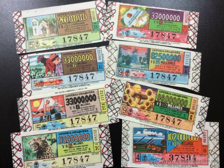 National Spanish Lottery: LOTE DE 20 BILLETES DE LOTERIA CHAQUE&Ntilde;A - ARGENTINA - DE 1979 A 1983.
