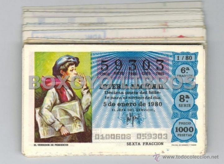 Loter&iacute;a nacional: 50 d&eacute;cimos Loter&iacute;a Nacional 1980. La prensa. A&ntilde;o completo