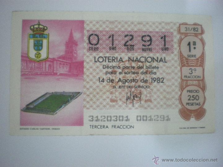 Loter&iacute;a nacional: Real Oviedo - Loter&iacute;a Nacioanal - N&ordm; 31 - 14/06/1982 - Estadio Carlos Tartiere - Mundial 1982