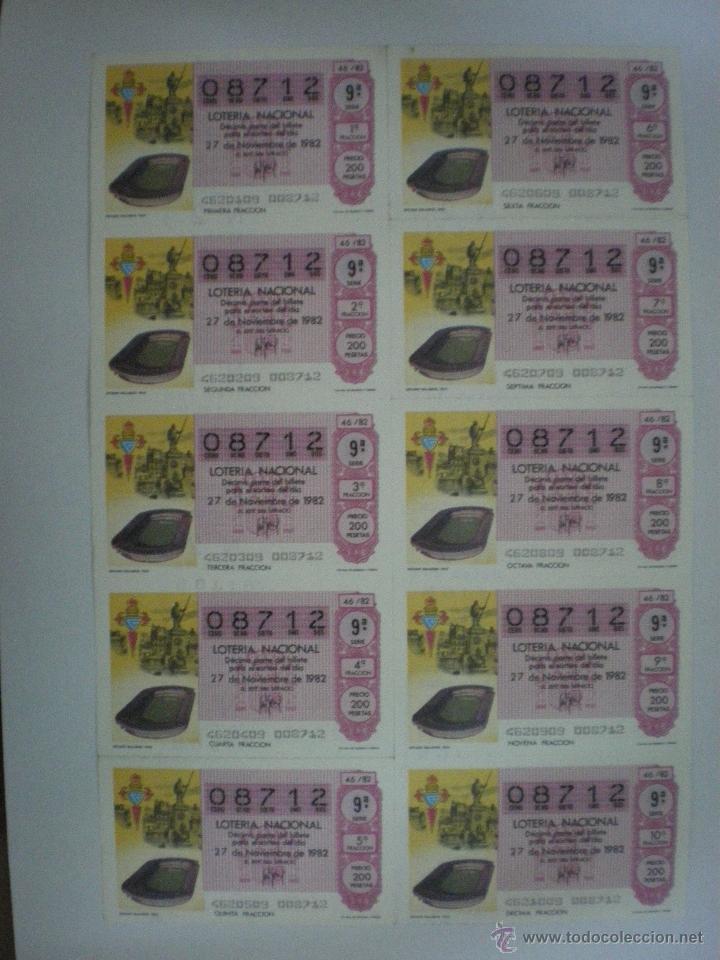Loter&iacute;a nacional: R. C. Celta de Vigo-Estadio de Bala&iacute;dos-Mundial Espa&ntilde;a1982-Hoja completa Loter&iacute;a Nacional-27/11/1982