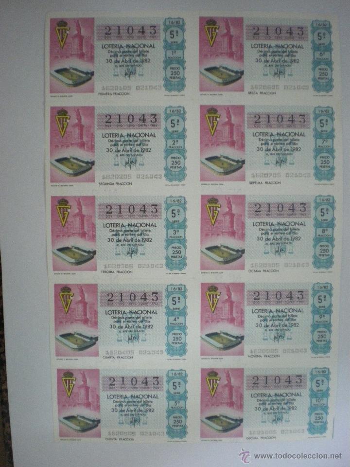 Loter&iacute;a nacional: F.C. Barcelona-Estadio Nou Camp-Mundial Espa&ntilde;a 1982-Hoja completa Loter&iacute;a Nacional-30/01/1982