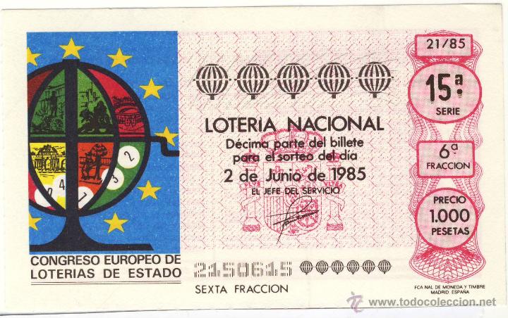 Loterie Nationale: LOTER&Iacute;A NACIONAL.- LOS CINCO BOMBOS.- SORTEO 21 DE 1985.- (2)