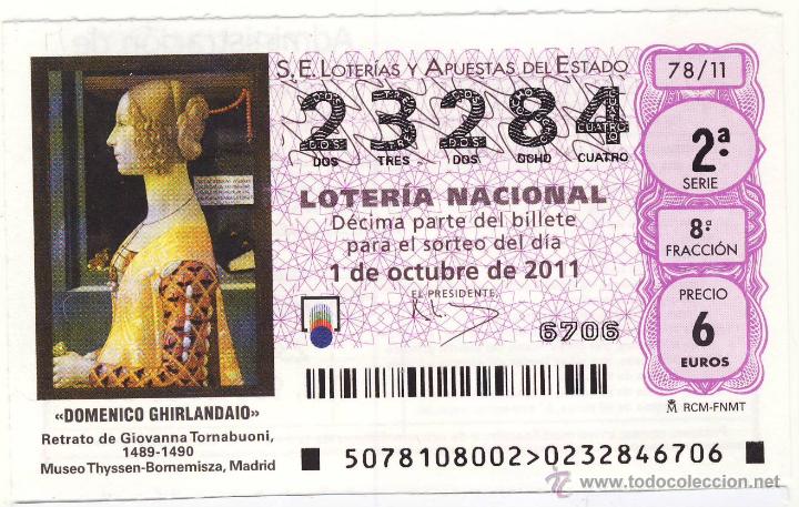 Nationale spanische Lotterie: LOTER&Iacute;A NACIONAL.- SORTEO 78 DE 2011.-