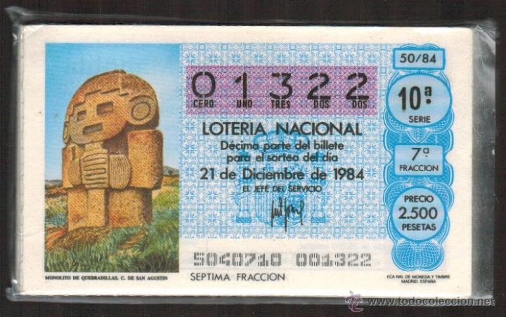 Loter&iacute;a nacional: Loter&iacute;a Nacional a&ntilde;o completo 1984. 50 billetes