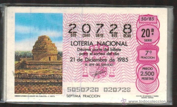 Loter&iacute;a nacional: Loter&iacute;a Nacional a&ntilde;o completo 1985. 50 billetes