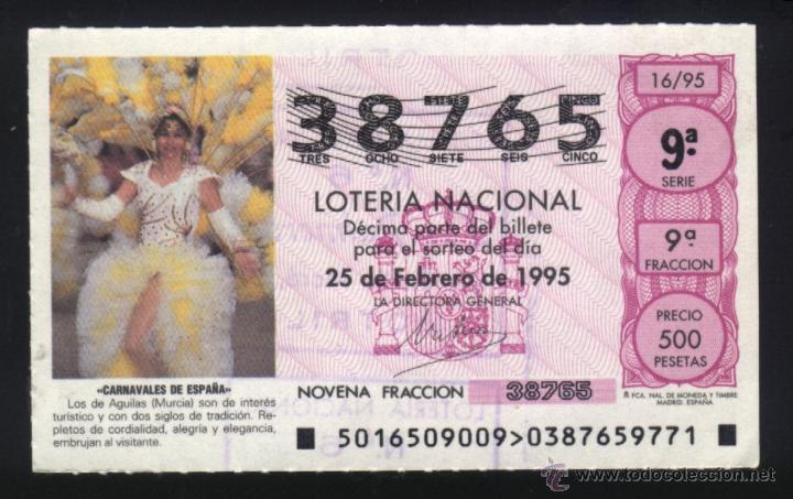 Loter&iacute;a nacional: MU-0236- DECIMO DE LOTERIA NACIONAL. AGUILAS (MURCIA) CARNAVALES