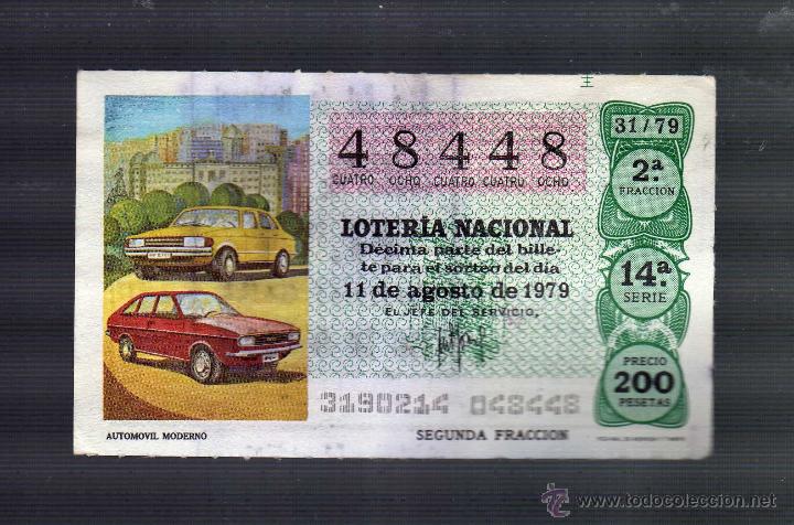 Loter&iacute;a nacional: D&Eacute;CIMO DE LOTER&Iacute;A NACIONAL &middot; 11 DE SEPTIEMBRE DE 1979 - N&ordm; 48448 - AUTOM&Oacute;VIL MODERNO