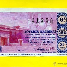 Lotería Nacional: LOTERIA NACIONAL SORTEO 1 DE 1965. Lote 46424143