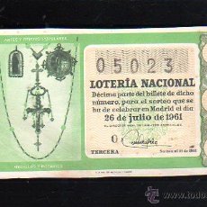 Lotería Nacional: BILLETE DE LOTERIA NACIONAL. SORTEO NUMERO 21 DE 1961.. Lote 47551753