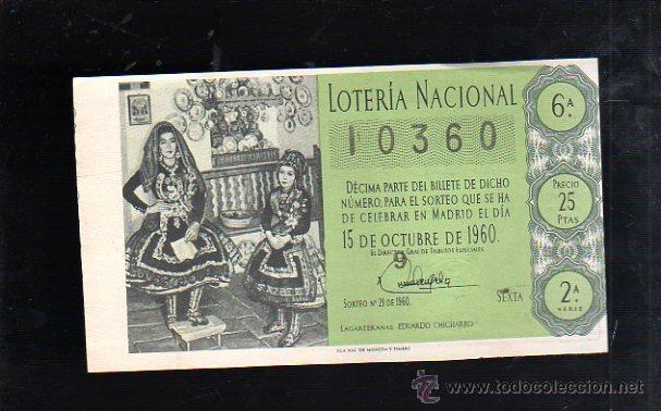 National Spanish Lottery: BILLETE DE LOTERIA NACIONAL. SORTEO NUMERO 29 DE 1960.