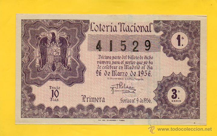 National Spanish Lottery: LOTERIA NACIONAL SORTEO 9 DE 1956