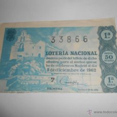 Lotería Nacional: LOTERIA NACIONAL NÚMERO 33866 DEL 5 DICIEMBRE 1962