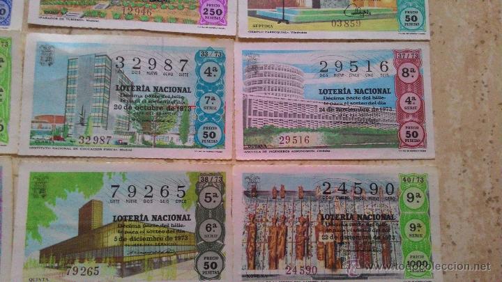 Loter&iacute;a nacional: DECIMOS LOTERIA 1973 TEMATICA EDIFICIOS - Foto 7
