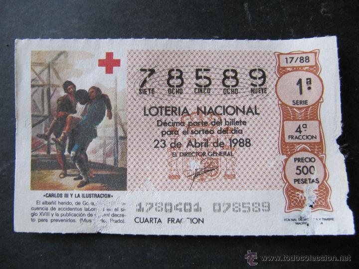 National Spanish Lottery: DECIMO LOTERIA NACIONAL SORTEO 23 DE ABRIL 1988
