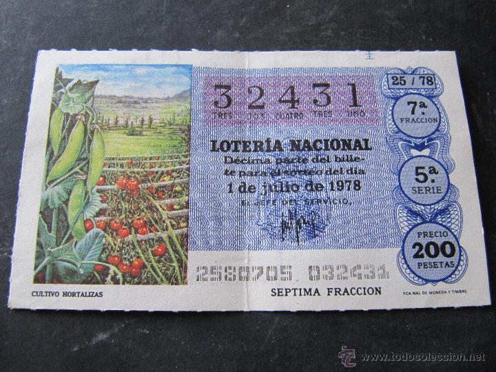 Nationale spanische Lotterie: LOTERIA NACIONAL. 1 DE JULIO 1978