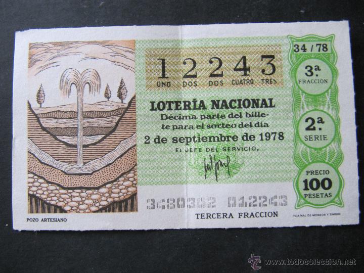 Loter&iacute;a Nacional: DECIMO LOTERIA NACIONAL. 2 DE SEPTIEMBRE 1978.