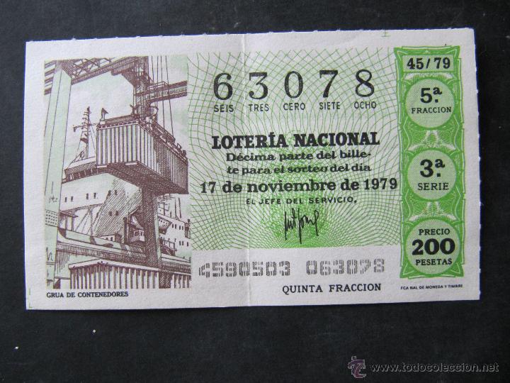 Loter&iacute;a Nacional: DECIMO LOTERIA NACIONAL. 17 NOVIEMBRE 1979