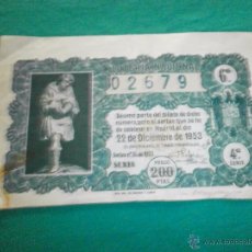 Lotería Nacional: BILLETE LOTERIA NACIONAL 22 DE DICIEMBRE DE 1953. Lote 53354803