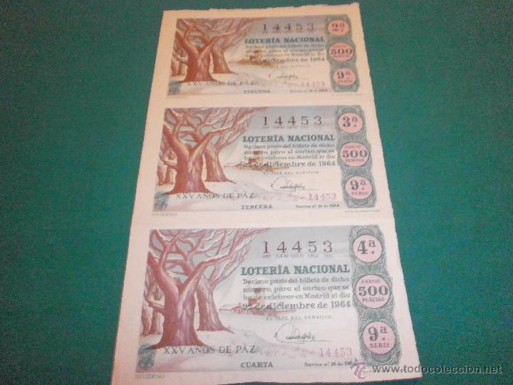 Loterie Nationale: 3 billete loteria nacional 22 de diciembre de 1964