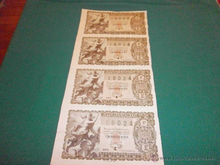 National Spanish Lottery: 4 billete loteria nacional 22 de diciembre de 1956