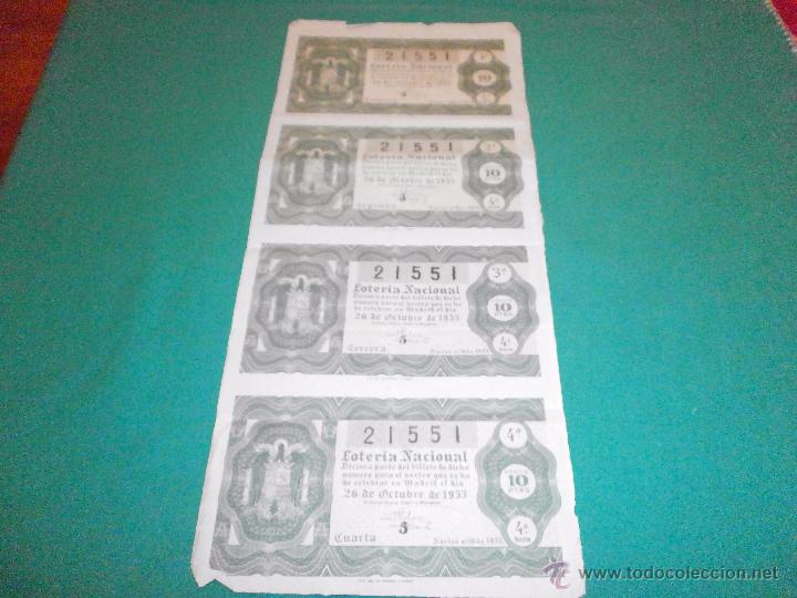 National Spanish Lottery: 4 billete loteria nacional 26 de octubre de 1953