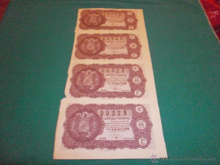 National Spanish Lottery: 4 billete loteria nacional 5 de abril de 1951