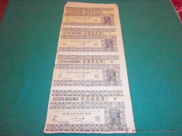 National Spanish Lottery: 4 billete loteria nacional 16 de mayo de 1952