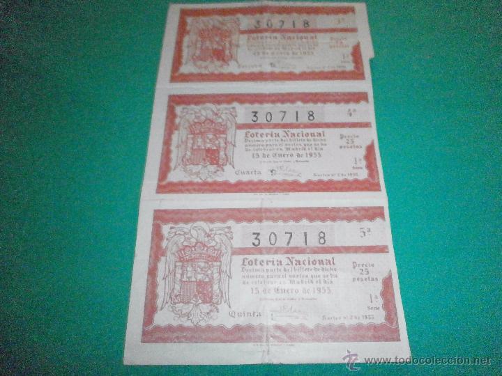 Lotaria Nacional: billete loteria nacional 15 de enero de 1955