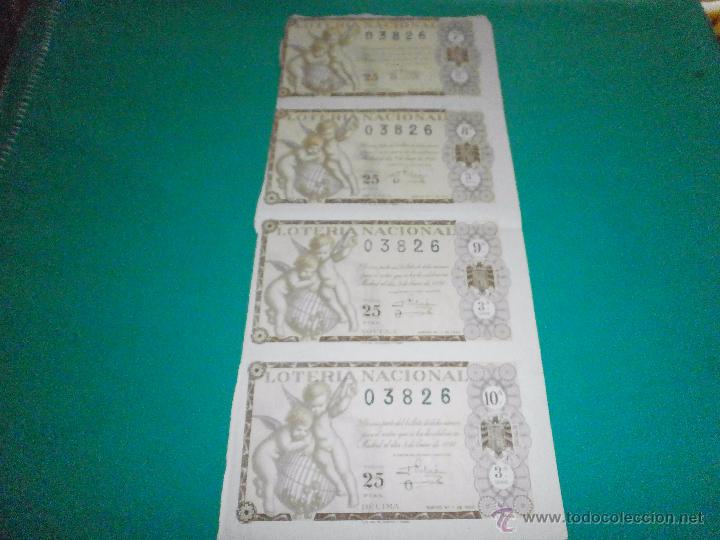 National Spanish Lottery: 4 billete loteria nacional 5 de enero de 1950