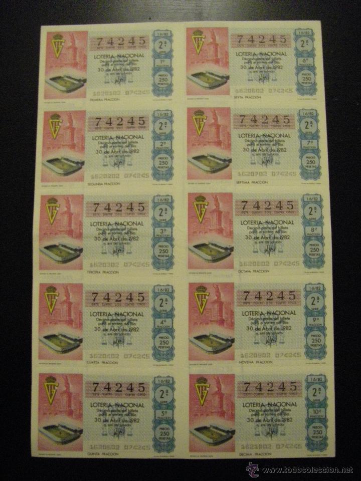 Loter&iacute;a nacional: BILLETES DE LOTER&Iacute;A NACIONAL A&Ntilde;O 1982 - SPORTING DE GIJ&Oacute;N - MUNDIAL DE F&Uacute;TBOL DE ESPA&Ntilde;A