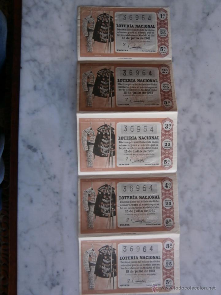 National Spanish Lottery: loteria nacional  5 decimos  sorteo n&ordm; 20  - 15 de julio de 1961