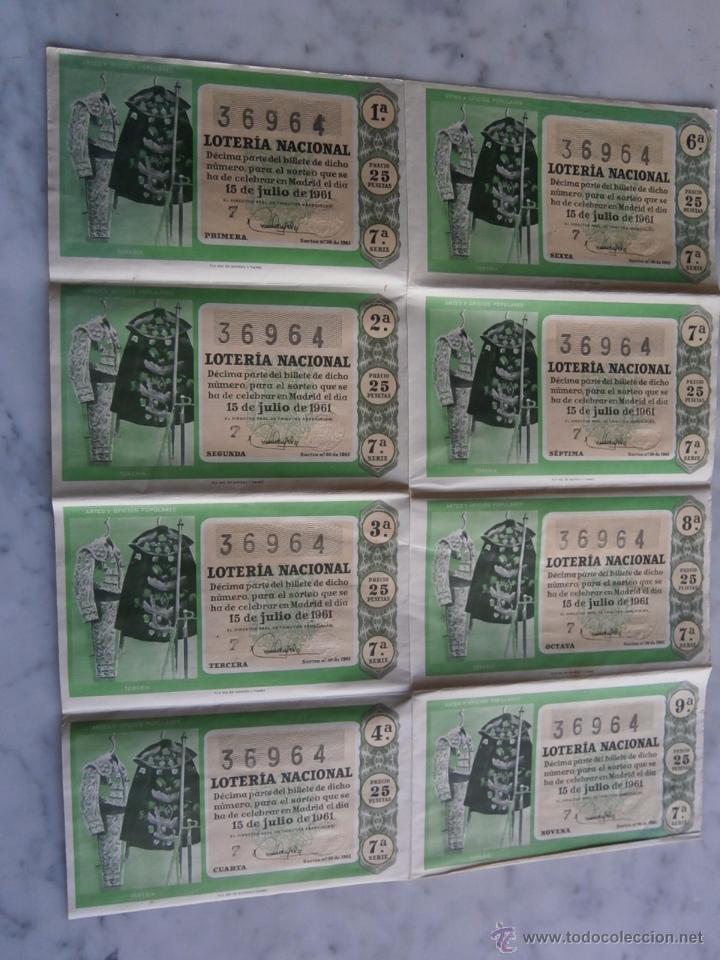 National Spanish Lottery: loteria nacional 8 decimos sorteo n&ordm; 20 - 15 de julio 1961