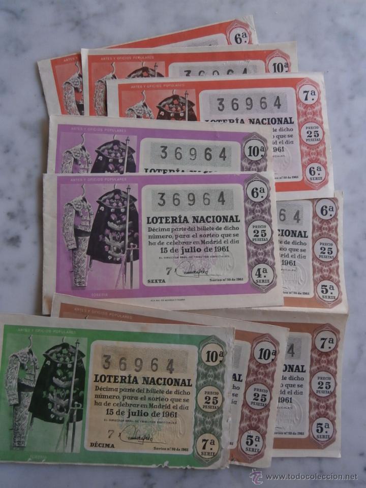 National Spanish Lottery: loteria nacional 9 decimos sorteo n&ordm; 20  - 15 dejulio 1961