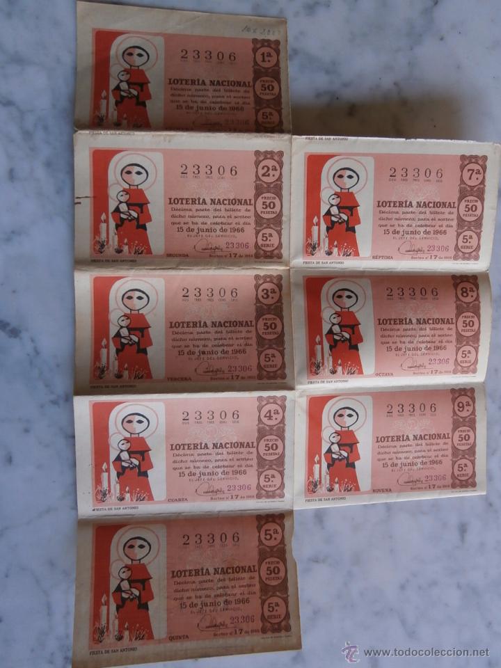 National Spanish Lottery: loteria nacional 8 decimos sorteo n&ordm; 17 - 15 de junio 1966