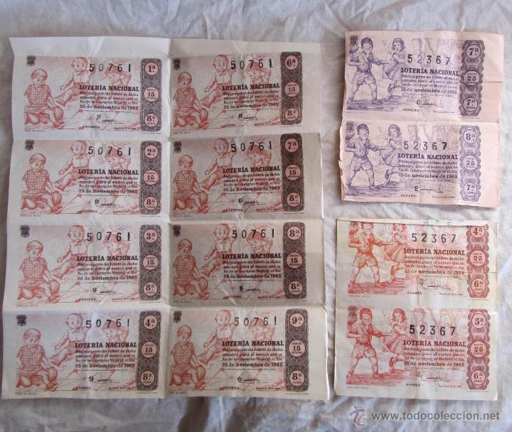Loter&iacute;a Nacional: 12 d&eacute;cimos de Loter&iacute;a Nacional de 1963
