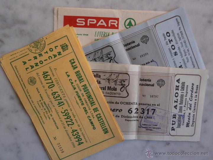 Loter&iacute;a Nacional: 10 participacion de loteria sorteo 22 diciembre 1970 -1982 -1984