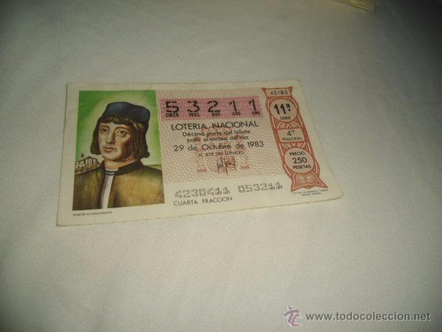 Lotteria Nationale Spagnola: LOTERIA NACIONAL 1983 29 DE OCTUBRE MARTIN ALONSO PINZON 8888