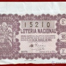 Lotería Nacional: LOTERIA NACIONAL DEL AÑO 1954