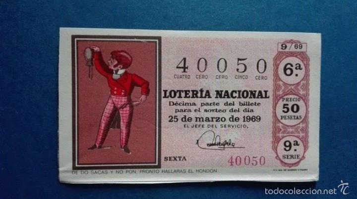 Loter&iacute;a nacional: decimo de loteria de 1969 sorteo 9 - Foto 1